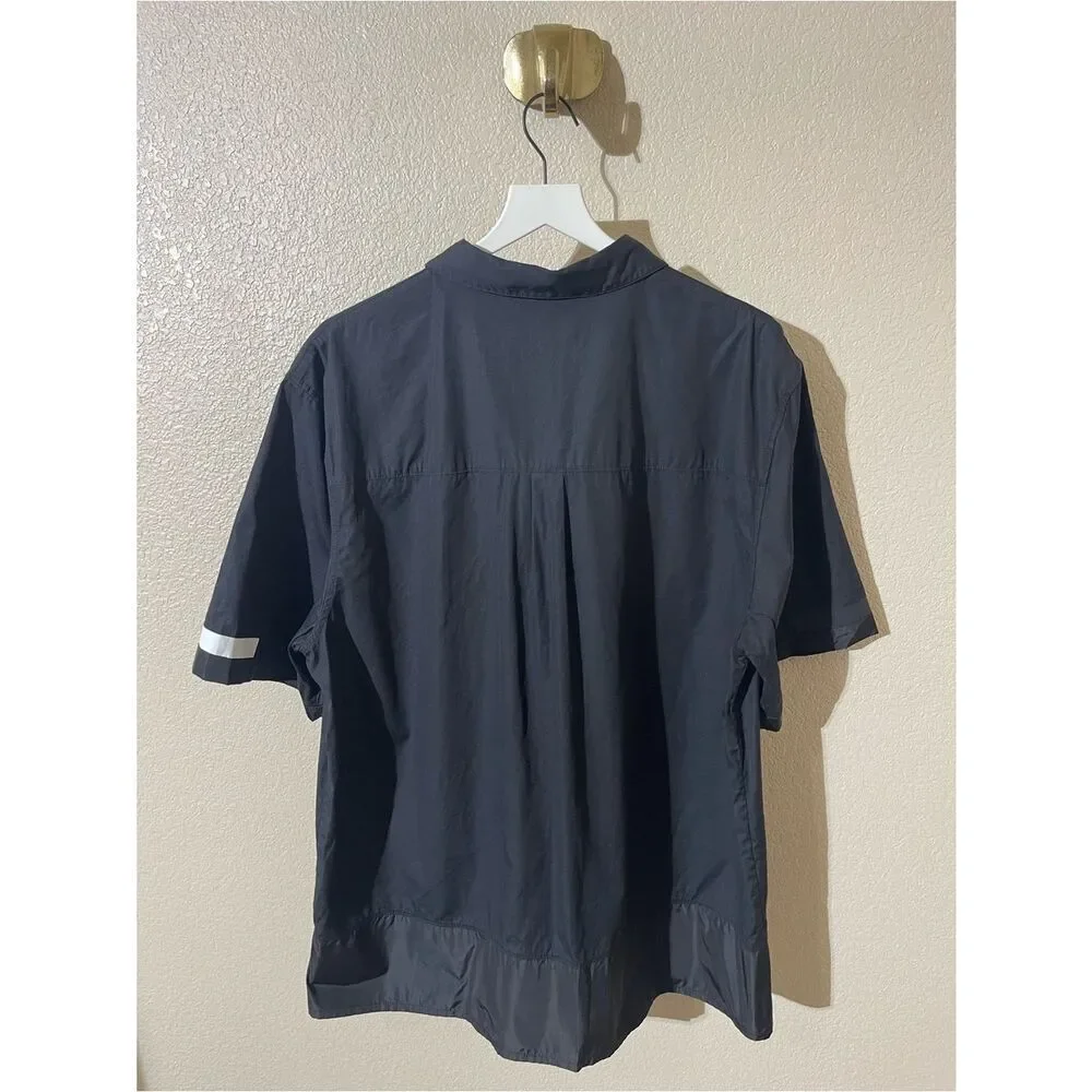 Helmut Lang Black Short-Sleeve Button-Down Shirt